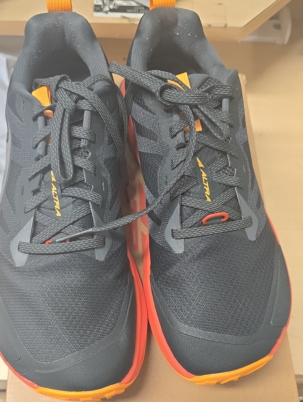 Altra Men’s Black Athletic Running Shoes with Orange Accents